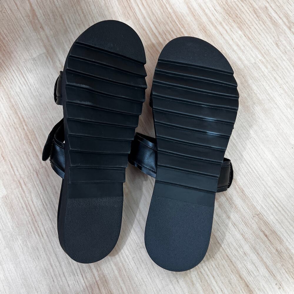 Bhava Vegan Leather Casual Sandal in Black Size 5 - Picture 8 of 10